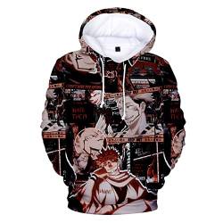 jiminhope Anime Jujutsu Kaisen 3D Kapuzenpullover Gojo Satoru Pullover Itadori Yuji Langarm Sweatshirt Ryomen Sukuna Hoodie mit Känguru-Tasche von jiminhope