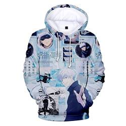 jiminhope Anime Jujutsu Kaisen 3D Kapuzenpullover Gojo Satoru Pullover Itadori Yuji Langarm Sweatshirt Ryomen Sukuna Hoodie mit Känguru-Tasche von jiminhope