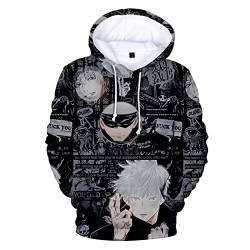 jiminhope Anime Jujutsu Kaisen 3D Kapuzenpullover Gojo Satoru Pullover Itadori Yuji Langarm Sweatshirt Ryomen Sukuna Hoodie mit Känguru-Tasche von jiminhope