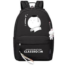 jiminhope Assassination Classroom Rucksack Anime Pochita Print Kleiner Anhänger Reißverschluss Reiserucksack Niedliche Cartoon Student Tasche für Jungen Mädchen von jiminhope