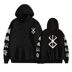 jiminhope Berserk Hoodie Unisex Anime Printed Pullover Sweatshirt Langarm Casual Hoodie Guts Anime Cosplay von jiminhope