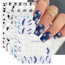 JMEOWIO Nagelsticker Blumen Gänseblümchen 12 Blatt Nail Art Sticker Selbstklebend Nagelaufkleber Frühlings Sommer Blumen Dekoration Nageldesign Zubehör von jmeowio