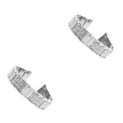 jojofuny 2St Gurt Diamantuhr Strass-Armband Diamantarmband für Damen Armband für Frauen uhrenarmbänder Armbänder Zubehörteile Diamant-Dress-Up-Riemen Kleid Komponente Aluminiumlegierung von jojofuny