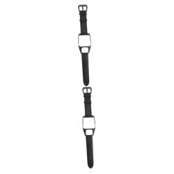 jojofuny 2St Schwarzes Lederarmband für Smartwatch Verstellbares Armband für verschiedene Handgelenkgrößen smarte uhren für männer Armband für Frauen uhrenarmbänder Herrenuhren intelligent von jojofuny