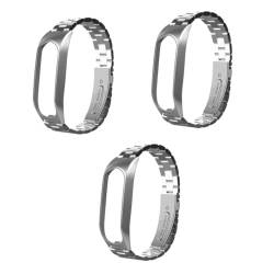 jojofuny 3 Stk Uhrenarmband aus Stahl Handkette Metallband Smartwatch-Band Uhrenarmbänder Uhrenarmband aus Metall Armband für Uhr armband aus edelstahl Rostfreier Stahl Gurt Gürtel von jojofuny