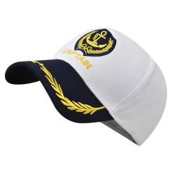 jojofuny Captain Hat Baseball Cap: Sailor Ship Cap Boat Navy Hat Nautical Marine Sea Cap Boot Baseball Hut für Männer Frauen Kapitän Kostümzubehör Accessoire von jojofuny