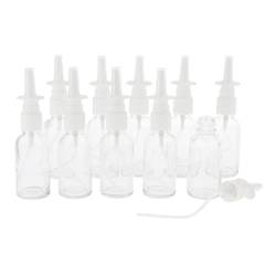 jojomis 10 Stück 30 ml Glas-Nasensprühflasche, leer/nachfüllbar/wiederverwendbar zur Reinigung von Staub in der Nase, 3,2 x 12,4 cm, transparent von jojomis