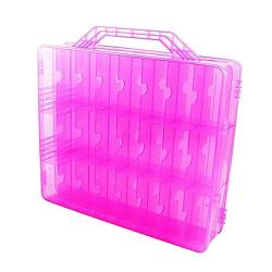 jojomis Nagellack-Halter mit 48 Fächern, staubfreier Behälter, transparente Box, siehe Farbe und Marke ohne Öffnungsbox, Rosa von jojomis