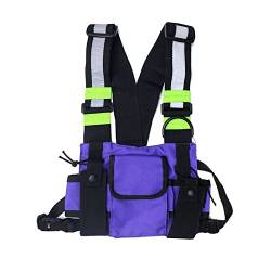 jonam Umhängetaschen für Herren Functional Chest Bag Men's Vest Bag Waist Bag Black Chest Bag (Color : B) von jonam