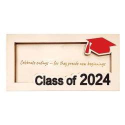 jyibinee Durable Graduation Wallet Class of 2024 Money Holder Wooden for Cash Storage Box Envelope Photo Frame Graduates Desktop Red von jyibinee