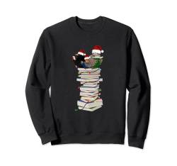 Amsel Rotkehlchen Eule lesen Bücher Vogel Weihnachten Sweatshirt von jz.birds