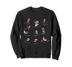 Vogelmotiv Gartenvögel Singvögel Vögel Meisen Gimpel Spatz Sweatshirt von jz.birds