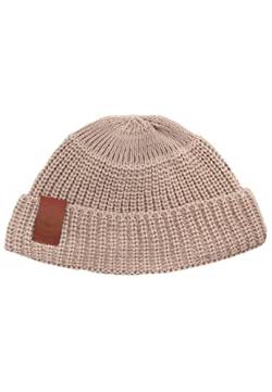 kabak Burglar Beanie Atmungsaktive Kurze Strickmütze aus Bio-Baumwolle Street Style Unisex-Kopfwärmer-Fischermütze, Beige von kabak