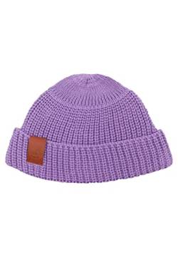 kabak Burglar Beanie Atmungsaktive Kurze Strickmütze aus Bio-Baumwolle Street Style Unisex-Kopfwärmer-Fischermütze, Violett von kabak