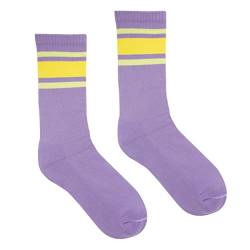 kabak Sportsocken Wadenlang Frottee 80er Retro Style Aerobic Laufen Yoga Unisex Farben Elastisches Bündchen Atmungsaktiv, Lila 42-46 EU von kabak