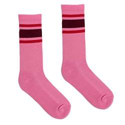 kabak Sportsocken Wadenlang Frottee 80er Retro Style Aerobic Laufen Yoga Unisex Farben Elastisches Bündchen Atmungsaktiv, Rosa 42-46 EU von kabak