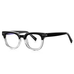 kachawoo Acetat-Anti-Blaulicht-Brillengestell TR90-Brille im Retro-Korean-Stil für OL Blue-ray Blocking Leopard Black Clear Eyewears (black clear frame) von kachawoo
