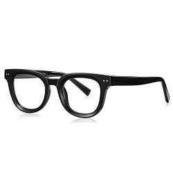 kachawoo Acetat-Anti-Blaulicht-Brillengestell TR90-Brille im Retro-Korean-Stil für OL Blue-ray Blocking Leopard Black Clear Eyewears (black with clear) von kachawoo