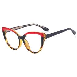 kachawoo Anti Blue Light Gläser für Frauen Mode Cat Eye Gläser Rahmen TR90 Brillen (red black leopard) von kachawoo