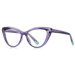 kachawoo Blaues Licht Blocking Gläser für Frauen Cat Eye Gläser Rahmen TR90 Rahmen Brillen Mode (purple with clear) von kachawoo