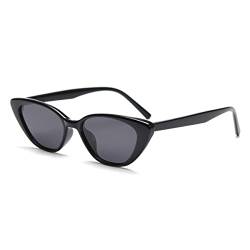 kachawoo Cat Eye Polarisierte Sonnenbrille Frauen Retro Stil Sonnenbrille Männer TR90 Rahmen Sonnenschirme Vintage (full black) von kachawoo