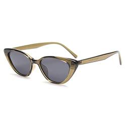 kachawoo Cat Eye Polarisierte Sonnenbrille Frauen Retro Stil Sonnenbrille Männer TR90 Rahmen Sonnenschirme Vintage (green with grey) von kachawoo