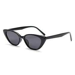 kachawoo Cat Eye Polarisierte Sonnenbrille für Frauen Männer Kleine Retro Vintage TR90 Sonnenbrille Luxus Brand Design Brillen (full black) von kachawoo