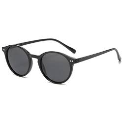 kachawoo Polarisierte Sonnenbrille Retro Runde Sonnenbrille Für Männer Frauen UV-Schutz Trendy Eyewear (black) von kachawoo