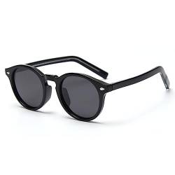 kachawoo Runde Sonnenbrille Polarisierte UV400 Mode Brillen für Männer Frauen TR90 Rahmen Sonnenbrille (full black) von kachawoo