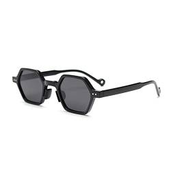 kachawoo Sechseckige polarisierte Retro-Sonnenbrille Promi-Influencer-Sonnenbrille für Street Snap Selfie Ins Trending Shades (BLACK) von kachawoo