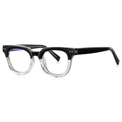 kachawoo TR90 Anti Blaulicht Brillen Männer Retro Stil Quadratische Brillen Optische Gläser Rahmen Frauen (black clear frame) von kachawoo