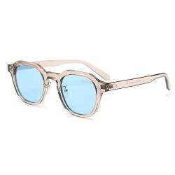 kachawoo TR90 Polarisierte Sonnenbrille für Frauen Mens Square Polygon Retro Vintage Sonnenbrille Dicker Rahmen Luxus Brand Design Brillen (khaki gray blue) von kachawoo