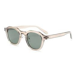 kachawoo TR90 Polarisierte Sonnenbrille für Frauen Mens Square Polygon Retro Vintage Sonnenbrille Dicker Rahmen Luxus Brand Design Brillen (khaki gray green) von kachawoo