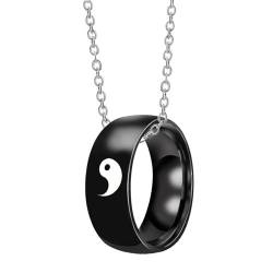 kakazoomm store Yin Yang Tai Chi Logo Symbol Ring Halskette Männer und Frauen Paar Ring Paar Halskette von kakazoomm store