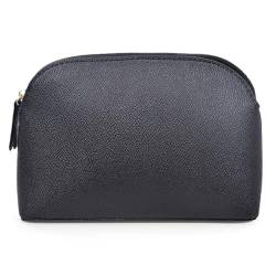 kamumanni Kleine Make-up-Tasche, Kosmetiktasche für Damen, Leder, Beauty-Tasche mit Reißverschluss, Reise-Aufbewahrungstasche für Kosmetik, Schwarz von kamumanni