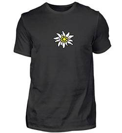 Edelweiß Blume Berge Alpen Bergsteigen - Herren Shirt -XL-Schwarz von katelein