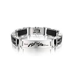 kaululu Armband Herren mit Gravur Personalisiertes Armband mit Namen Foto Armband Herren Edelstahl Personalisierte Geschenke Männer Vatertagsgeschenk Jahrestag Geschenk für Ihn von kaululu