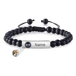 kaululu personalisiertes foto armband armband mit bild im stein Projektion Foto Armband Herren mit Gravur Familie Paar Armband Personalisierte Geschenke Männer Vatertagsgeschenk (Stil 9) von kaululu