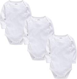 kavkas Long Sleeve Baby Bodysuit for Boys and Girls Newborn Cotton Vests Undershirts Solid Onesies 3 Pack White 6-9M von kavkas