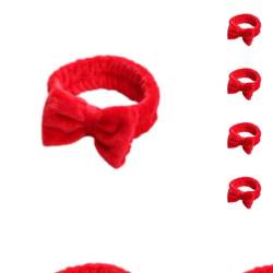 kawehiop 10 Satz von Koralle Samt Stirnband dekorativ elegant Bowknot Make up Gesicht waschen Frauen Stirnband Ornament Geburtstagsgeschenk rot, Rot 10Satz von kawehiop