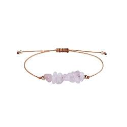 kawehiop Armband Bohemian Style Crushed Stone Armreif verstellbare Geschenkkette Armband Armbänder Schmuck Charm handgefertigt, Rosenquarz von kawehiop