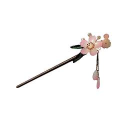 kawehiop Retro Hair Sticks Traditional Hairpin Cherry Blossom Flower Comb Crystal Quaste Classical Headwear Bridal Party, Geben Sie 5 ein von kawehiop