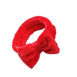 kawehiop Stirnband niedlich dekorativ tragbar elegant ersetzend Schleife Make up Gesicht waschen Frauen Stirnband Ornament Geburtstagsgeschenk, Rot von kawehiop