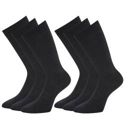 KB Herren Bambus Socken ohne Gummi schwarz 6 Paar (43-46) von kb-Socken