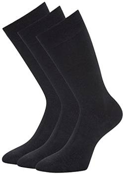 KB Schwarze Bambus Socken ohne Gummi Businesssocken Herren Männer Diabetiker geeignet 6 Paar (47-50) von kb-Socken