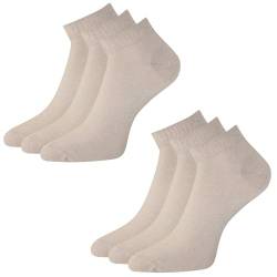 KB Sneaker Bambus Socken beige schwarz Damen Herren Frauen Männer 6 Paar (Beige, 43-46) von kb-Socken