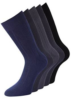 10 Paar Diabetiker Herren Socken ohne Gummi blau grau schwarz Baumwolle (39-42) von kbsocken