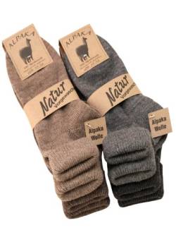 4 Paar Alpaka Socken mit Umschlag für Damen aus Alpaka mit Wolle Gr. 35-38 von kbsocken