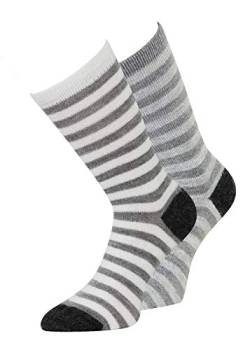 Alpaka Socken Damen Wollsocken warme Socken grau braun Frauen Ringelsocken (39-42, Grau) von kbsocken