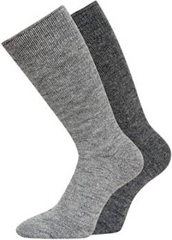 Alpaka Socken Thermosocken Wollsocken warme Socken grau braun Damen Herren (35-38, Grau) von kbsocken